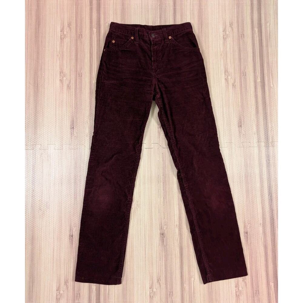 Vintage Levis Red Corduroy Pants Made in France Size 26x29 1/2 European Rare VTG